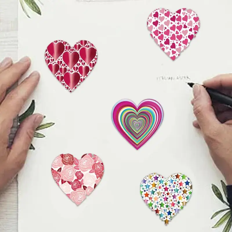 500 шт., рулоны наклеек в форме сердца, креативные этикетки, самоклеящиеся наклейки в форме сердца, инновационная клейкая этикетка в форме сердца
