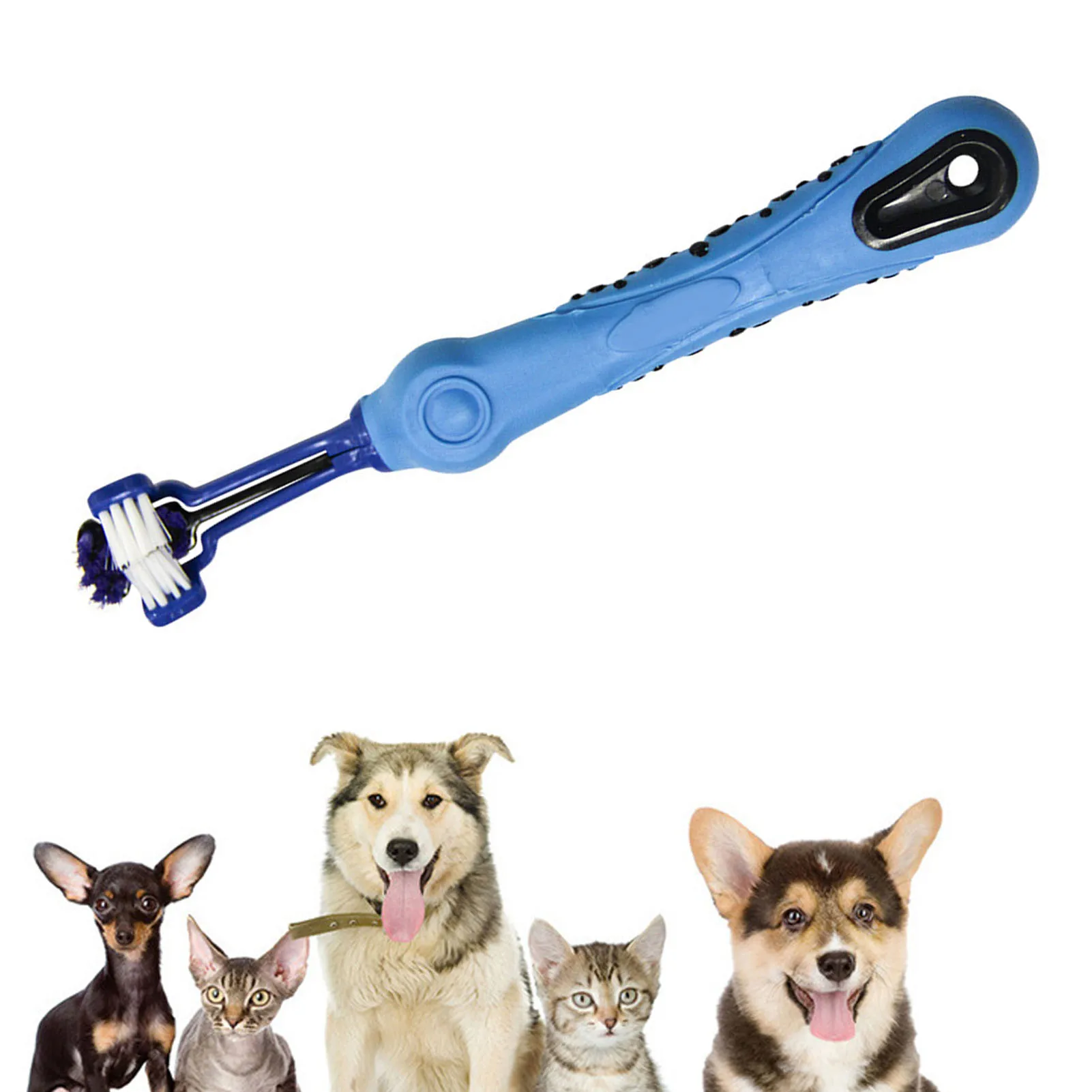 3 Sided Pet Toothbrush Multi Angle Dog Cat Toothbrush Pet Supplies For Oral Cleaning