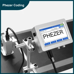 Phezer Online Inkjet Printer, 12.7mm, 25.4mm, PX1S, DW-MAX, Impressora de etiquetas, Computador, TIJ, QR Bar, Código do lote, Data, Número, Logotipo, Data de expiração