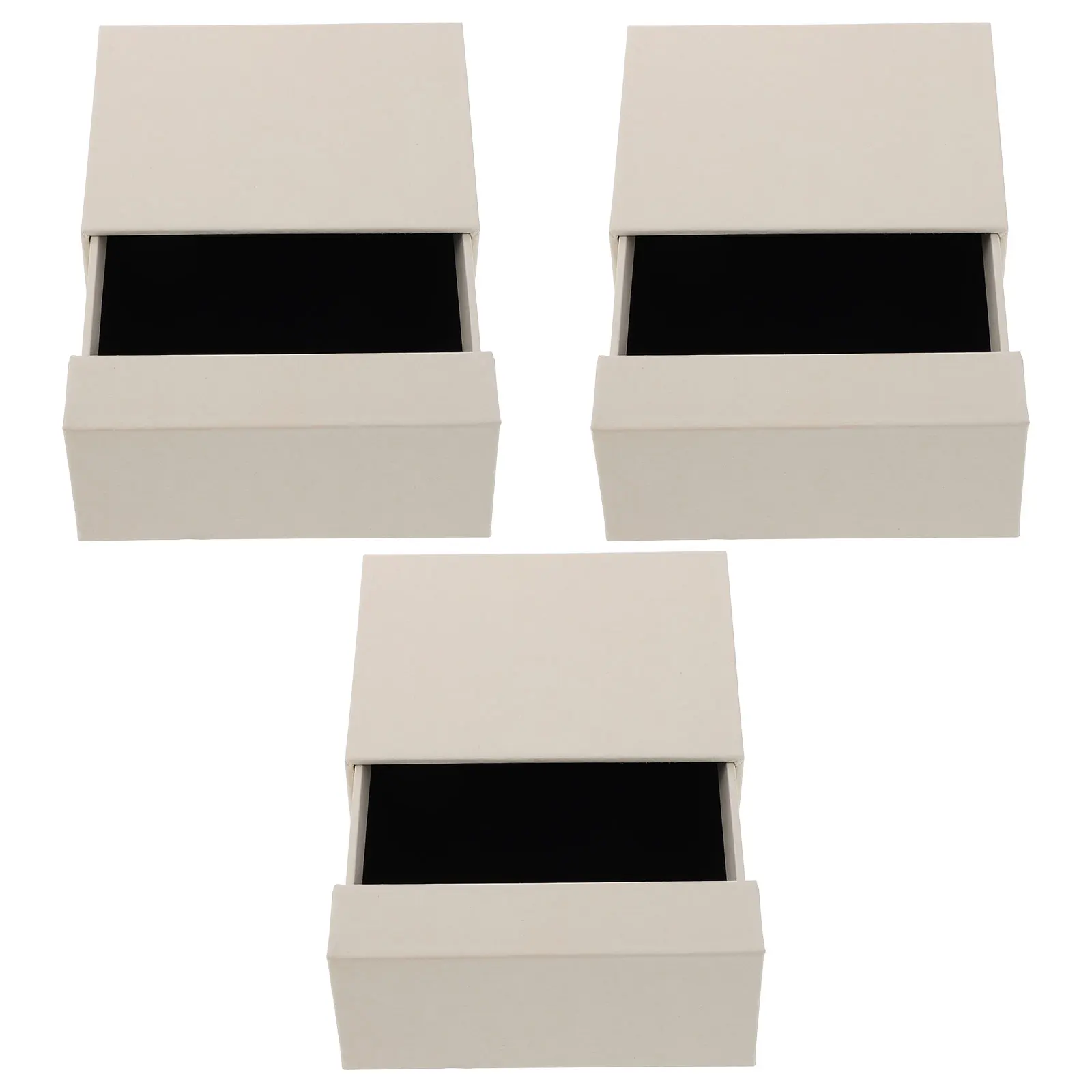 

3Pcs Mini Jewelry Box Drawer Lid Design Paper Storage Case for Necklace Bracelet Earring Collection Organizer Mini Jewelry Box