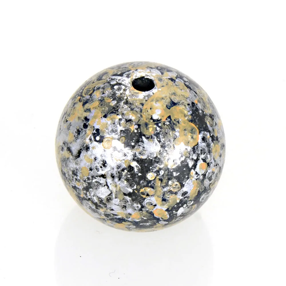 Miasol 20 Pcs 20 MM Sprayed Acrylic Painted Antique Design Round Spacers Loose Beads For Diy Jewelry Making Accessories
