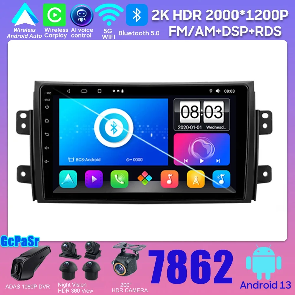 

Android 13 Car Android For Suzuki SX4 2006-2013 Fiat Sedici 2005-2014 Car Multimedia Player GPS Navigation Carplay No 2din DVD