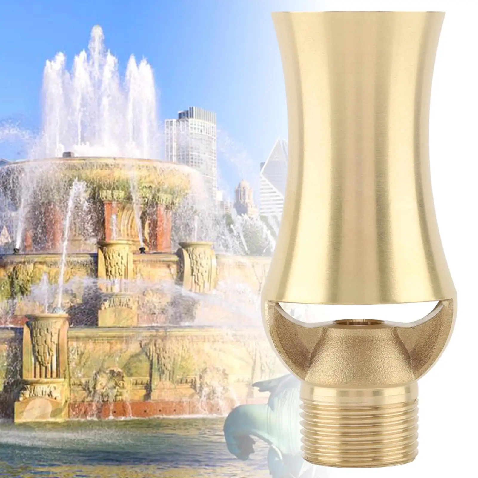 Brass Ice Tower Cascade Fountain Nozzle Spray Water Feature for Pond 1/2inch 3/4inch