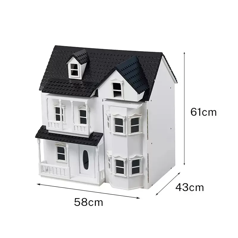 Indoor Furniture Foreign Trade European and American Toy House Luxury  Castle Retro Wooden Furniture House image 5