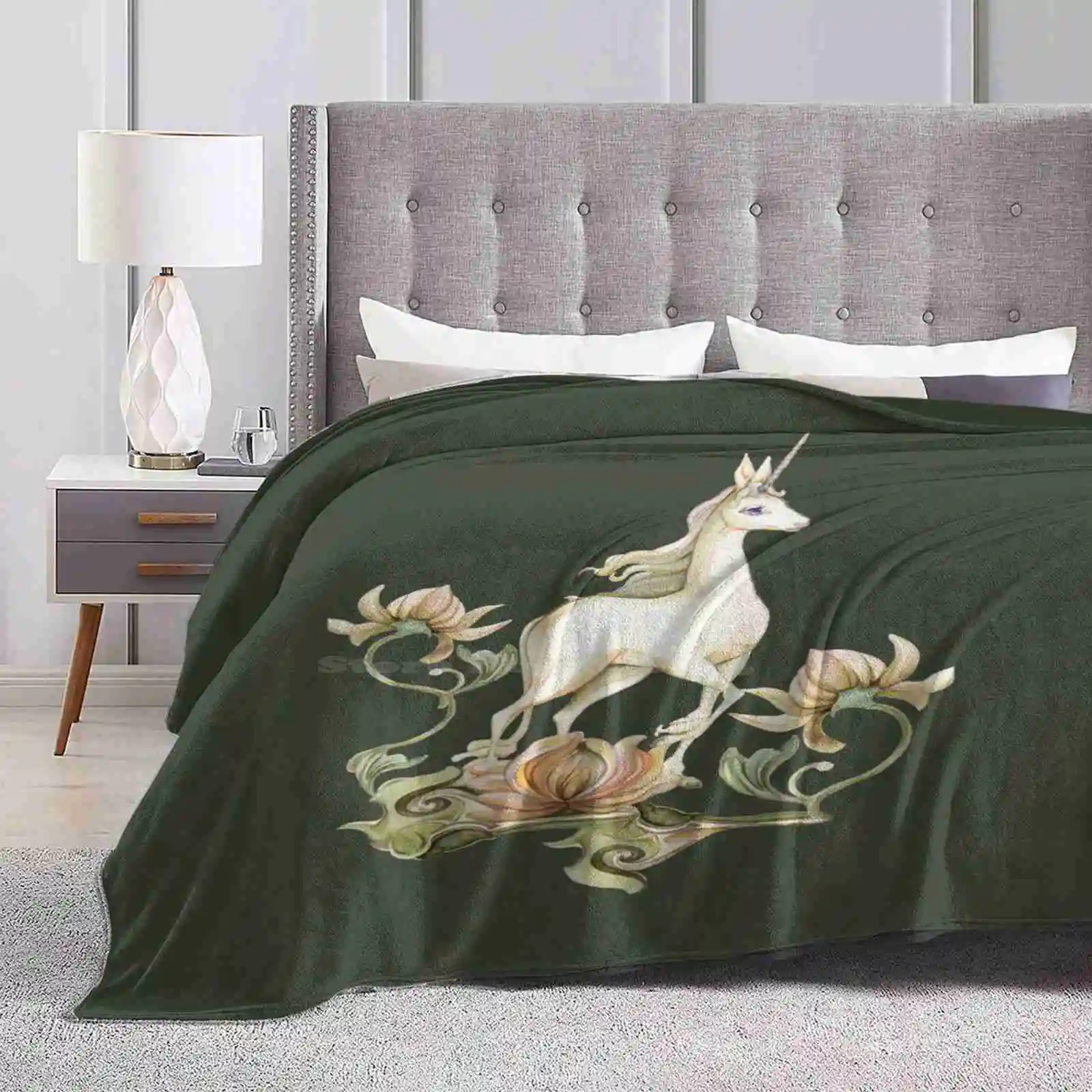 Last Unicorn-Flower Garden Creative Design Comfortable Warm Flannel Blanket Thelastunicorn Romantic Flowers Floral Asian Style