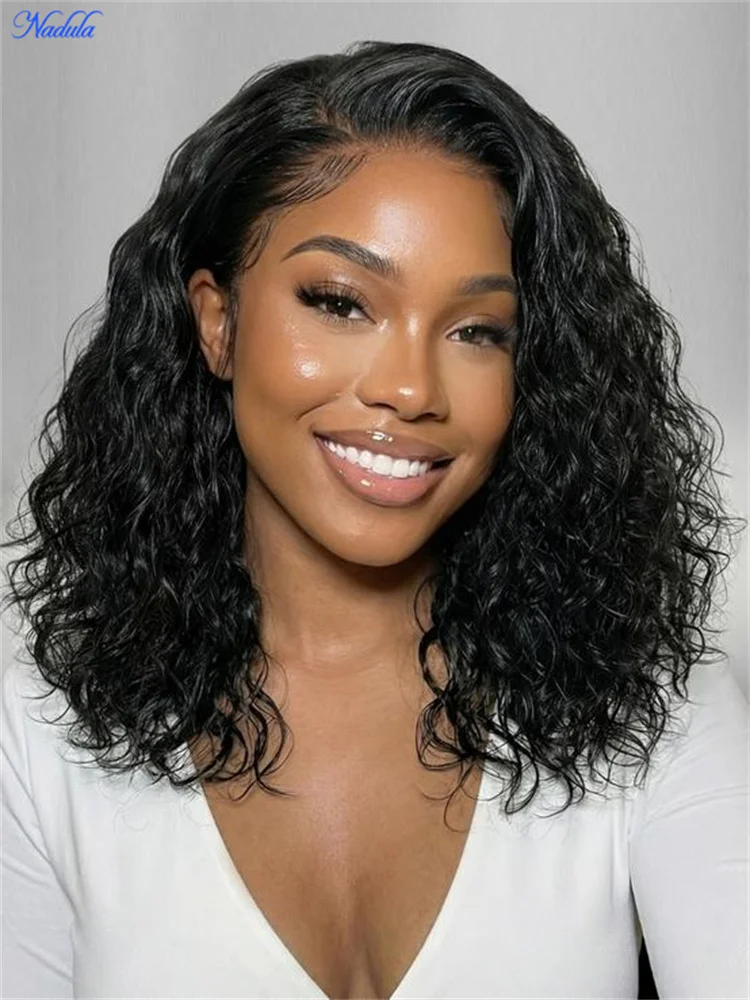 Nadula Density 220% Water Wave Bob Glueless Wig Human Hair Bye Bye Knots Pre Cut Lace Closure Human Hair Wig Ready to Wear