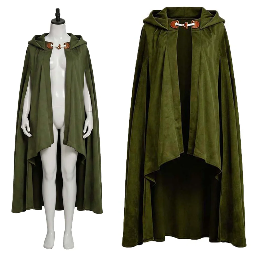 Disfraz de El Señor de los Anillos, Capa Medieval con Capucha, Túnica Vintage, Disfraz de Halloween para Adultos, Disfraz de Fantasía