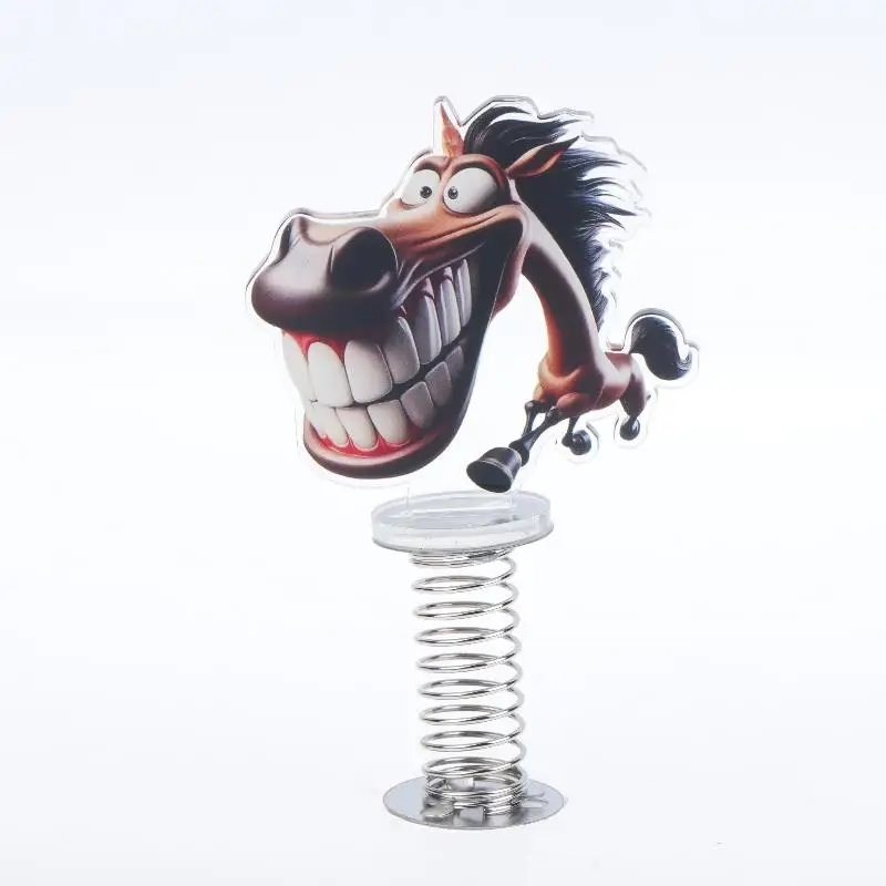 Funny Creative 2D Acrylic Car Horse Pendant Cute Cartoon Decor Pendant Eco Friendly Auto Interior Rearview Mirror Decoration fo