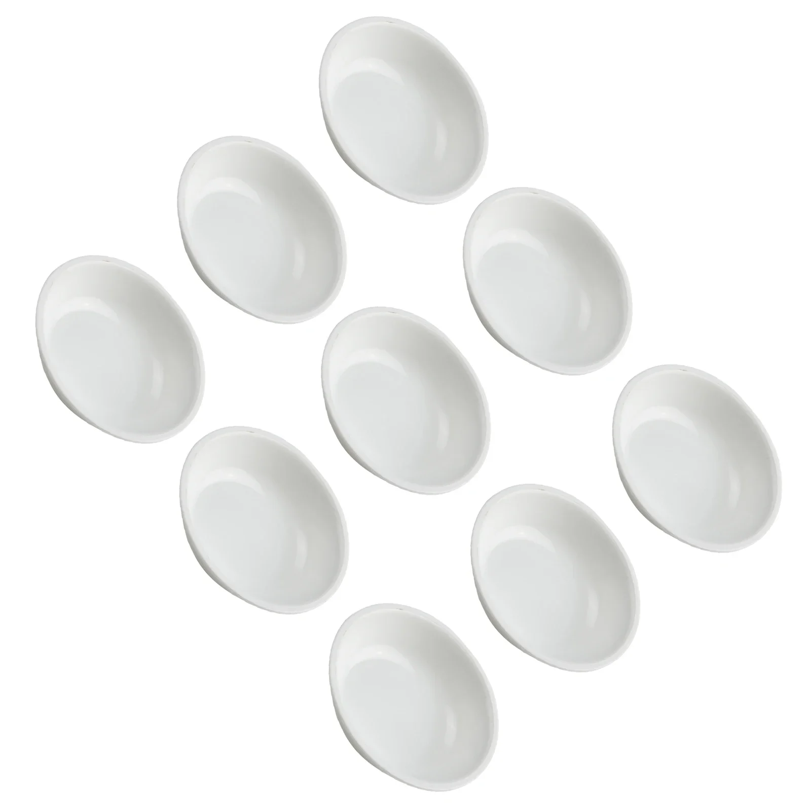 طبق صلصة وعاء مستدير طبق توابل محمول صلصة الصويا البلاستيك الأبيض 7.3X7.3X2 سم للمتاجر للمقاصف