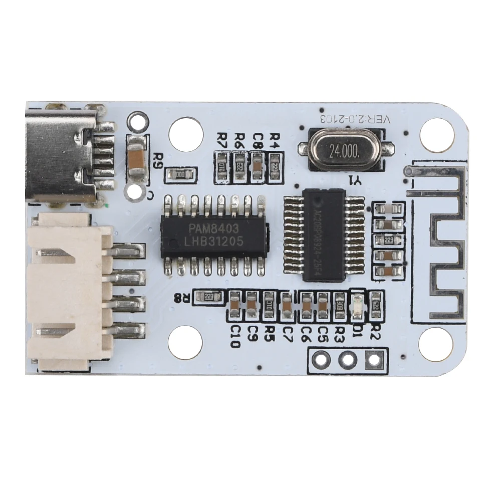 PAM8403 bezprzewodowy DC5V Bluetooth 5.0 3 W + 3 W moduł odbiornik Audio Stereo wzmacniacz cyfrowy TYPE-C płyty dźwiękowej