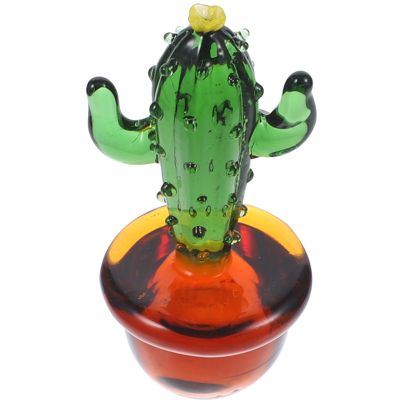 

Faux Plant Mini Cactus Figurines Miniature Decor Ornaments Statue Garden Glass Potted
