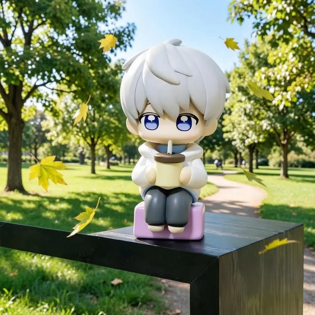 Love and Deepspace Xavier Q Version Model Drinking Boba Tea Kawaii Desk Decor Collectible Anime Birthday Present