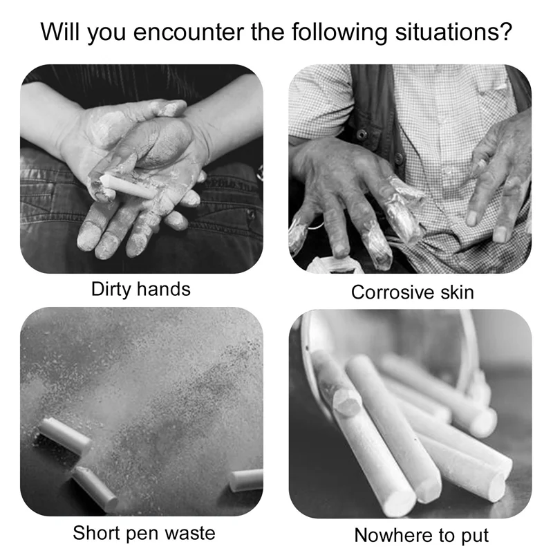 Soporte de tiza de Metal para pizarra de profesor, bolso de mano con Clip para ahorro de tiza, plateado, 5 uds.