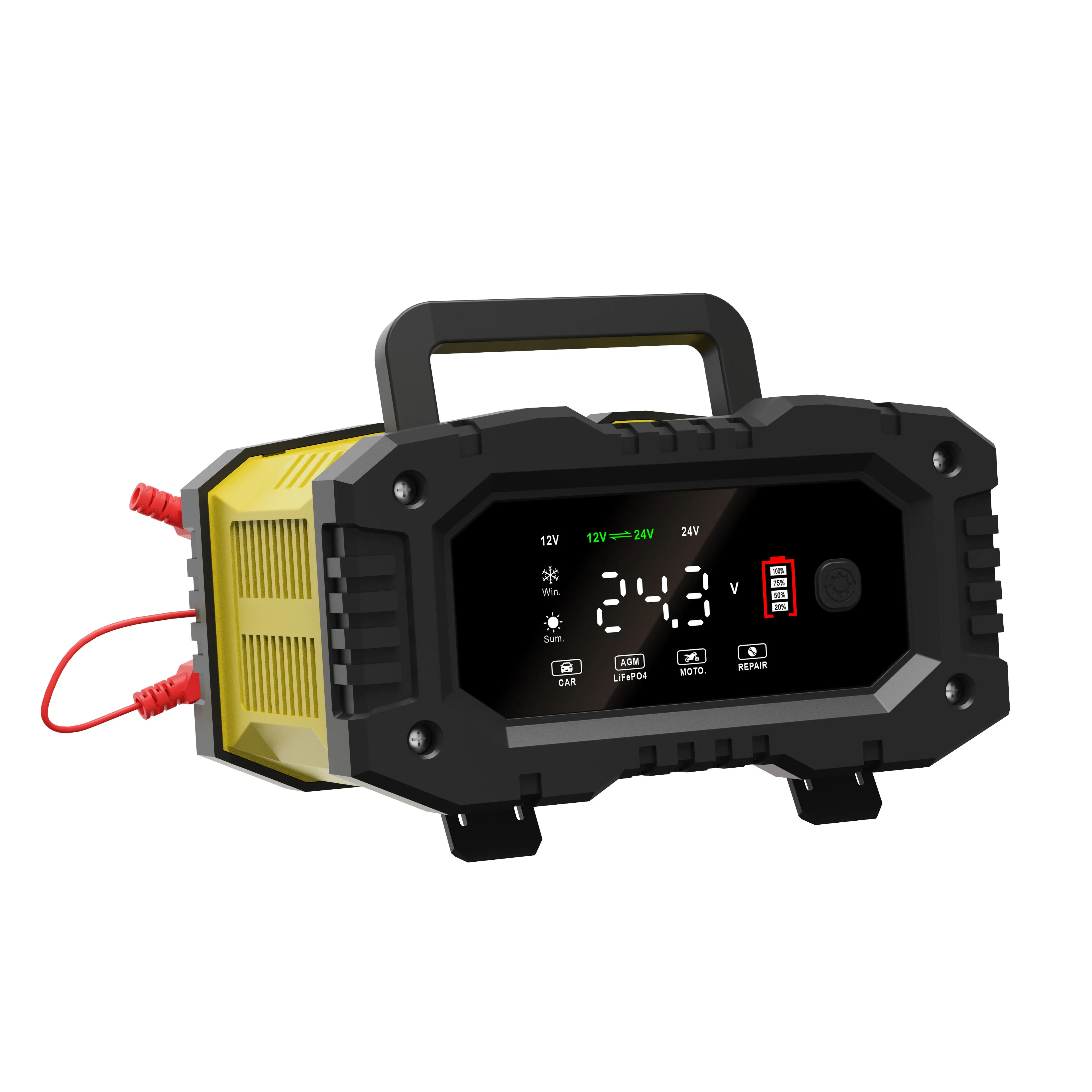 

FOXSUR 12V 10A Быстрая зарядка автомобильного аккумулятора Полностью интеллектуальное зарядное устройство для автоматического ремонта аккумулятора