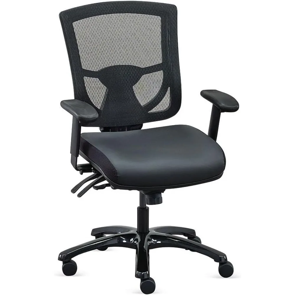 Comfortable Chair Mesh-Back Chair With Black Polyurethane Seat Overtime Collection Computer Ergonomic Office Furniture