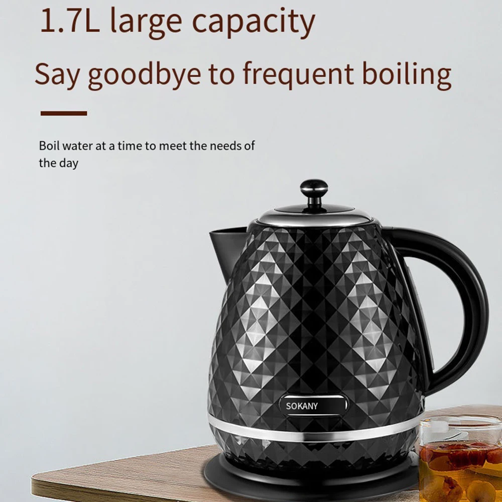 

2200W 1.7L Large Capacity Household Double Layer Electric Kettle Thermal Insulation Fast Heating Automatic Power off Water Pot