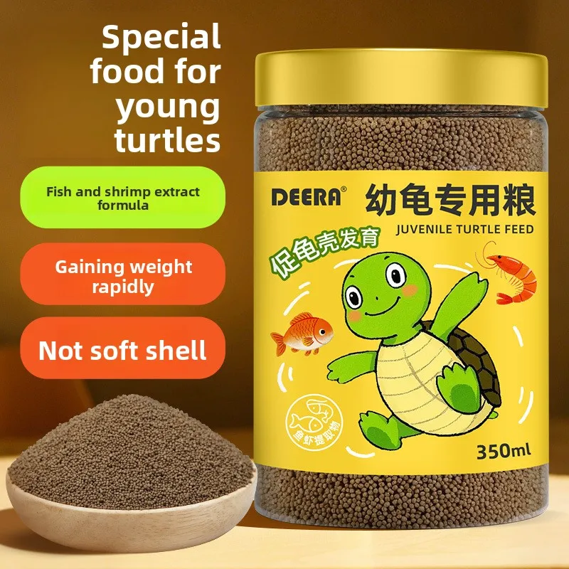 

DEERA Natural Turtle Food with Shrimp & Fish - Complete Balanced Diet for Red Eared Sliders, Chinese Pond & Ornate Turtles