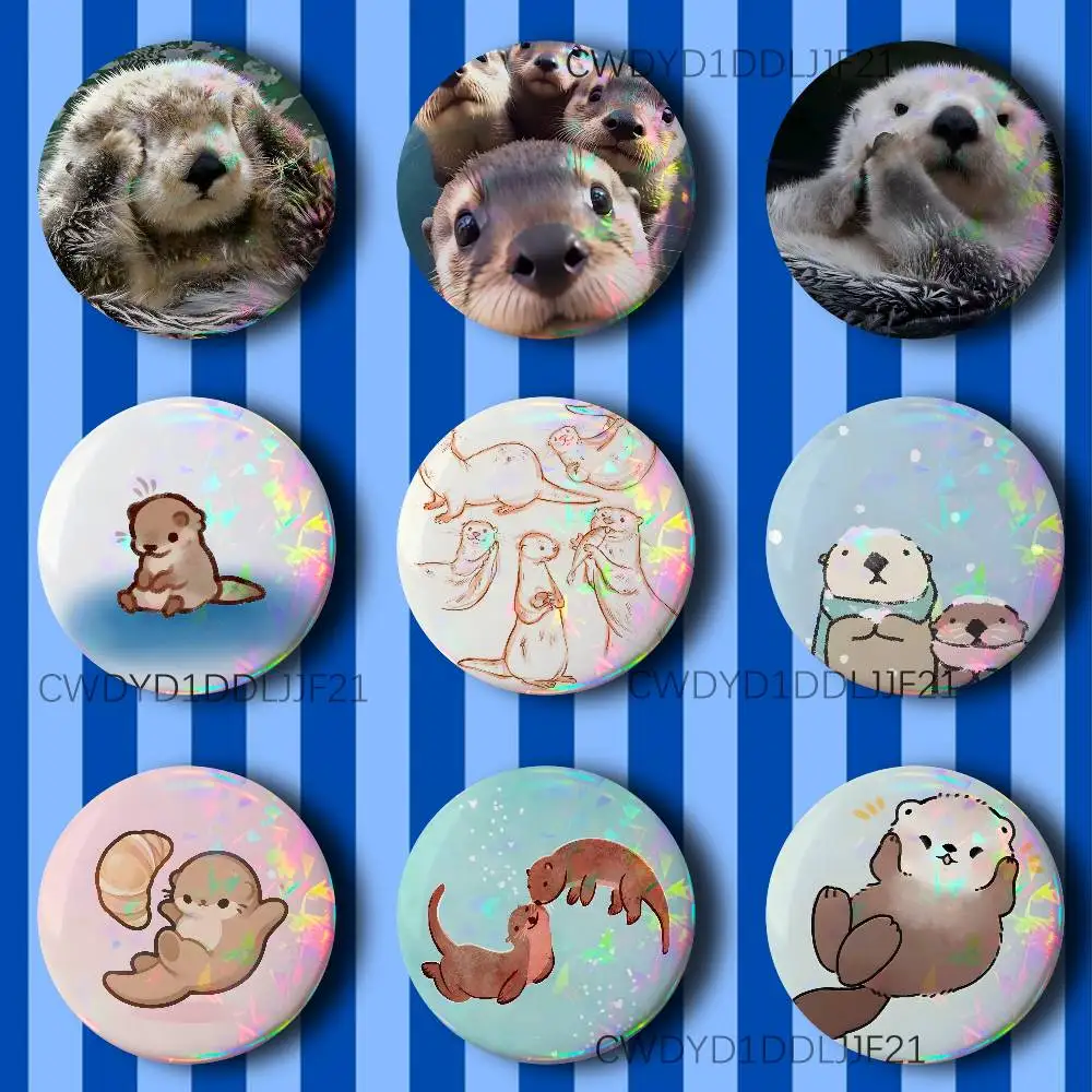 Sea Otters Animals Cute Badge Brooch Figure Lapel Pins Clothes Backpack Fashion Cute Collection Decoration Display