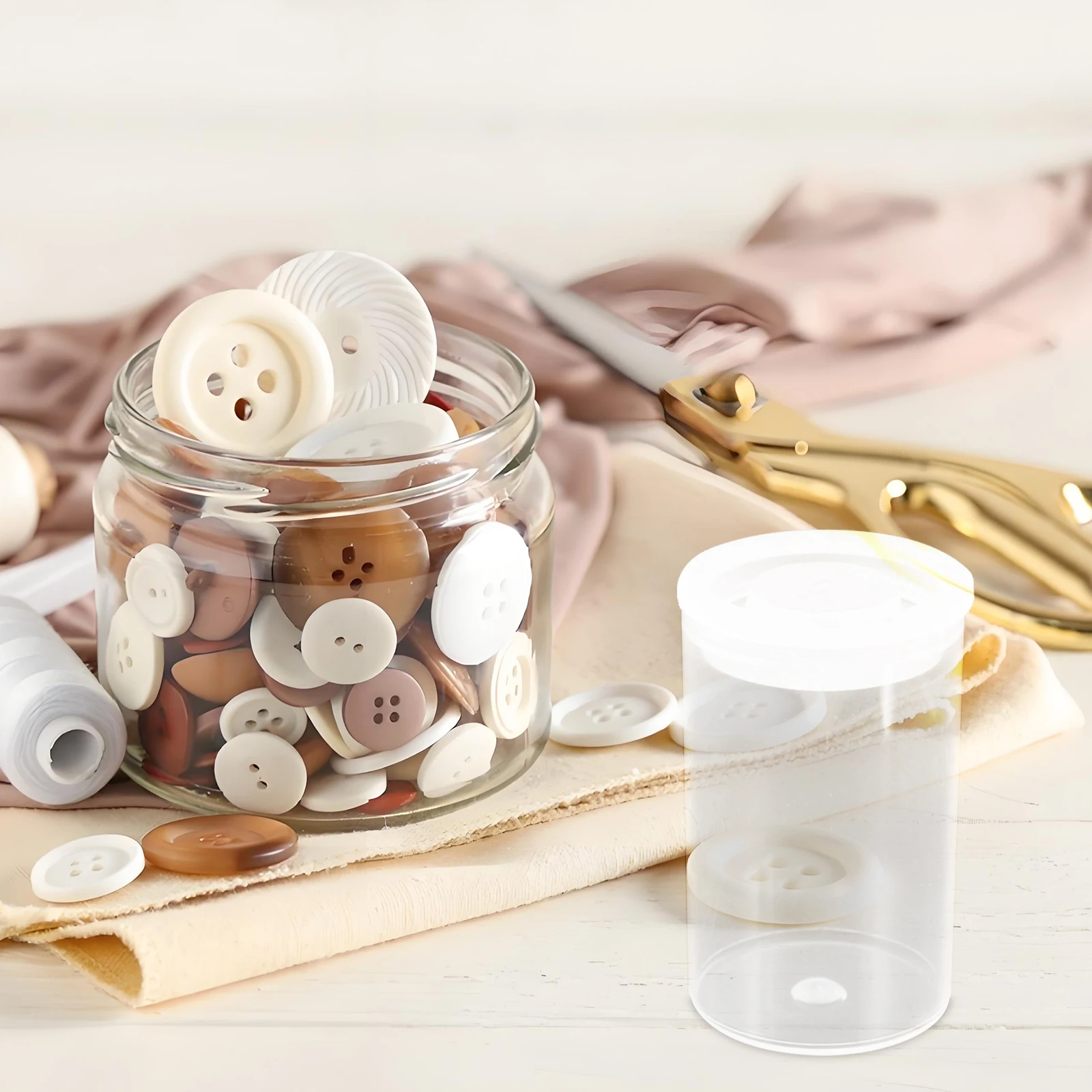 

100Pcs Small Plastic Containers with Lids Clear Transparent Storage Boxes for Sewing Notions Seasonings Medicine Craft Travel