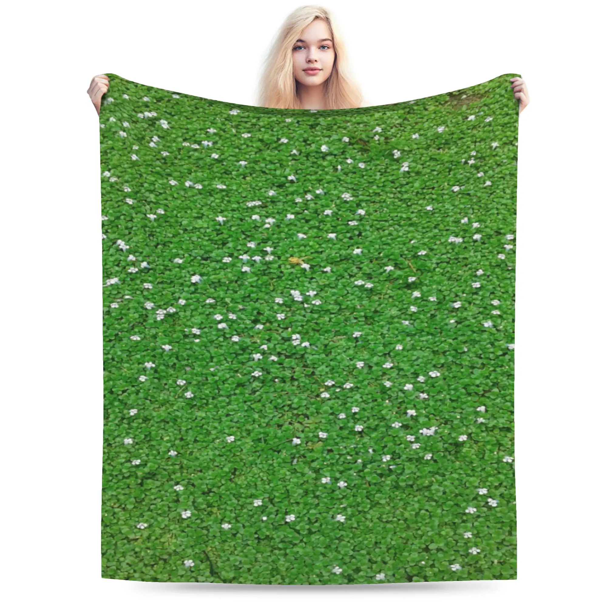 Green lawn grass  Blankets Lightweight Thin Coral Fleece Plush Healing Gift  Throw Blanket Bedding Throws