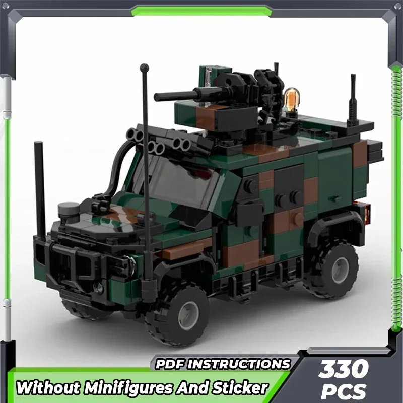 Bloques de construcción Moc, modelo de coche militar, tecnología de coche LMV del ejército italiano, bloques modulares, regalos, juguetes para niños, conjuntos DIY de montaje