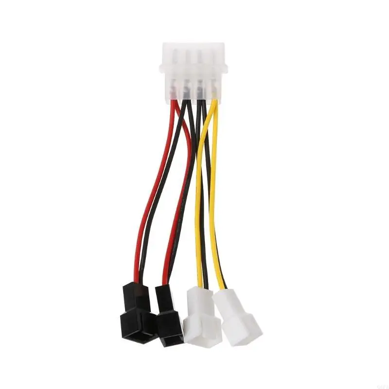 محول مروحة IDE Molex إلى 3Pin، محول مروحة الكمبيوتر 4Pin Molex إلى 4 PWM كابل مضفر بأكمام مقسمة لأجهزة الكمبيوتر 3 Pin