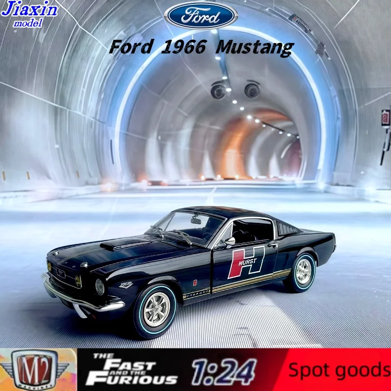 

M2 1:24 Ford 1966 Mustang Convertible Linkage Alloy underbody Static alloy model for collection as a child gift