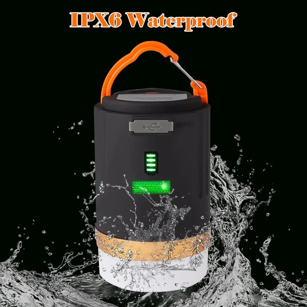 Hanging LED Camping Light USB Rechargeable Tent Lamp Magnetic IPX5 Lantern As Emergency Power Bank For BBQ Hiking With remote