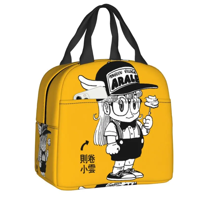 Lancheiras isoladas personalizadas Arale Norimaki Robot Anime para escola escritório Dr Slump Manga refrigerador térmico à prova d'água Bento Box infantil