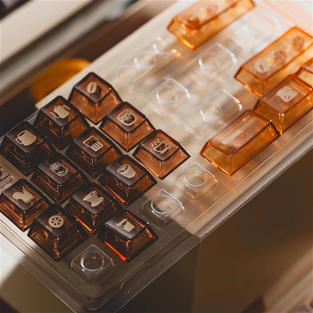 

Wooting Magnetic Switch Keycaps, Clear PC Coffee Theme, Full Set for Gaming Keyboard, Custom Keycaps