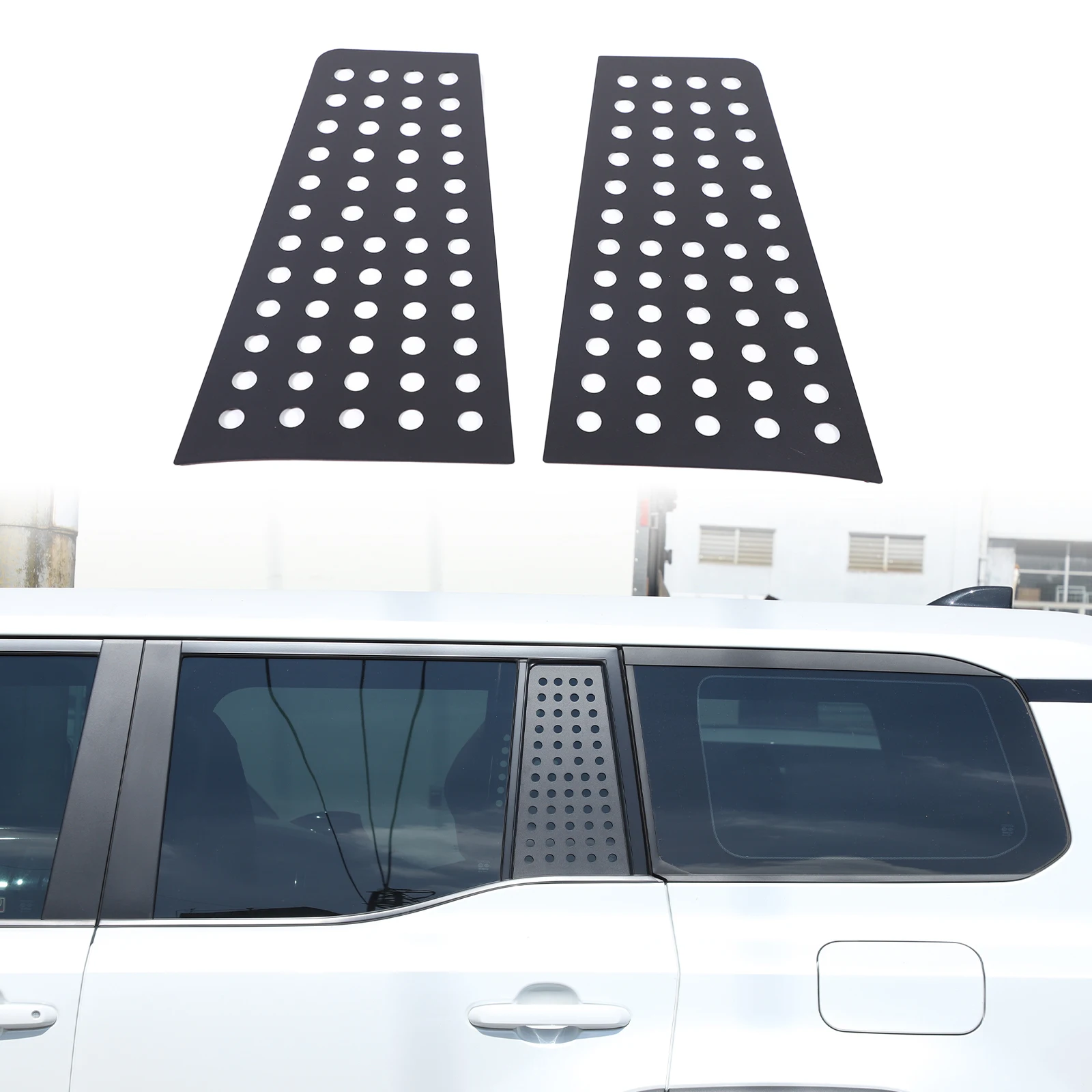 

2pcs Aluminum Alloy Rear Window Panel Honeycomb Panel for Toyota Prado 2024 Automotive Exterior Accessories
