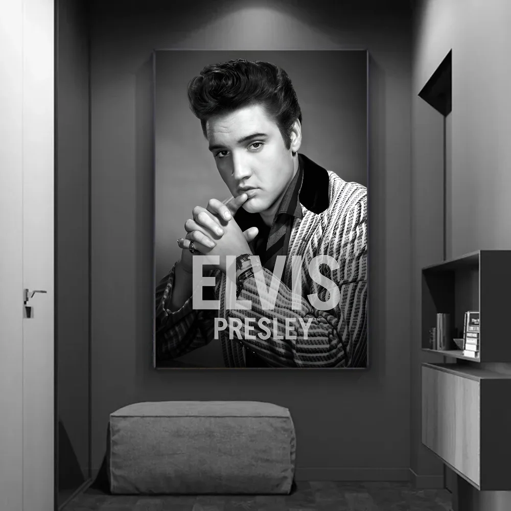 E-Elvis Presley Classic Movie Posters Fancy Wall Sticker for Living Room Bar Decoration Room Wall Decor