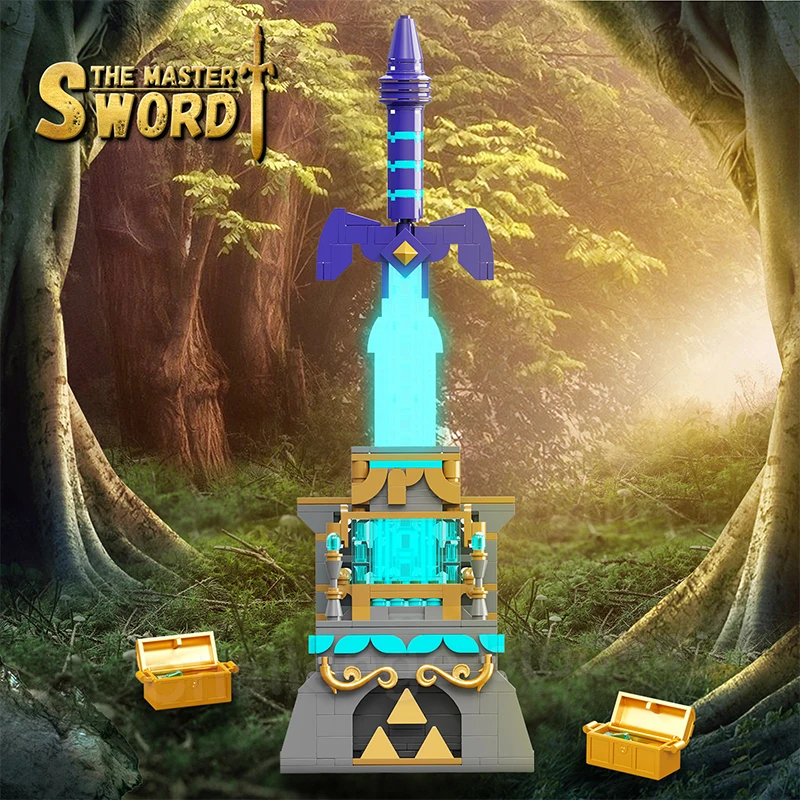 Legend Famous Games The Master Sword Luminous Parts Building Kit Building Block Micro Hyrule Castle Assembly Toys For Kids Gifts