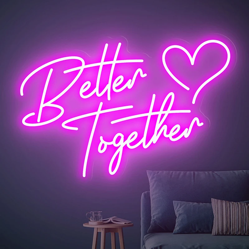 

Better Together Neon Light Sign Custom Wedding Party Event Wall Decor LED Neon Light Living Room Bedroom Decoration Led Sign