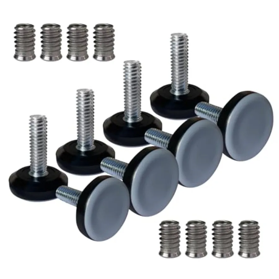 Adjustable Threaded Furniture Levelers for Wood Legs