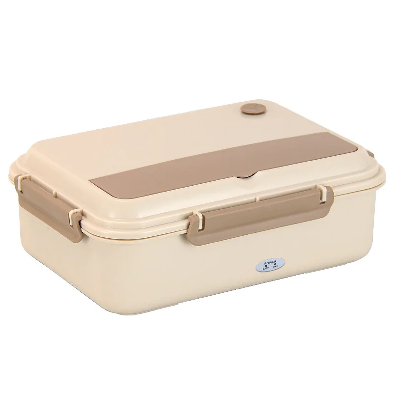 Electric Lunch Box - Plug-in Insulated Stainless Steel Interior, Divided Compartments, Portable Bento Box, Self-heating Electric