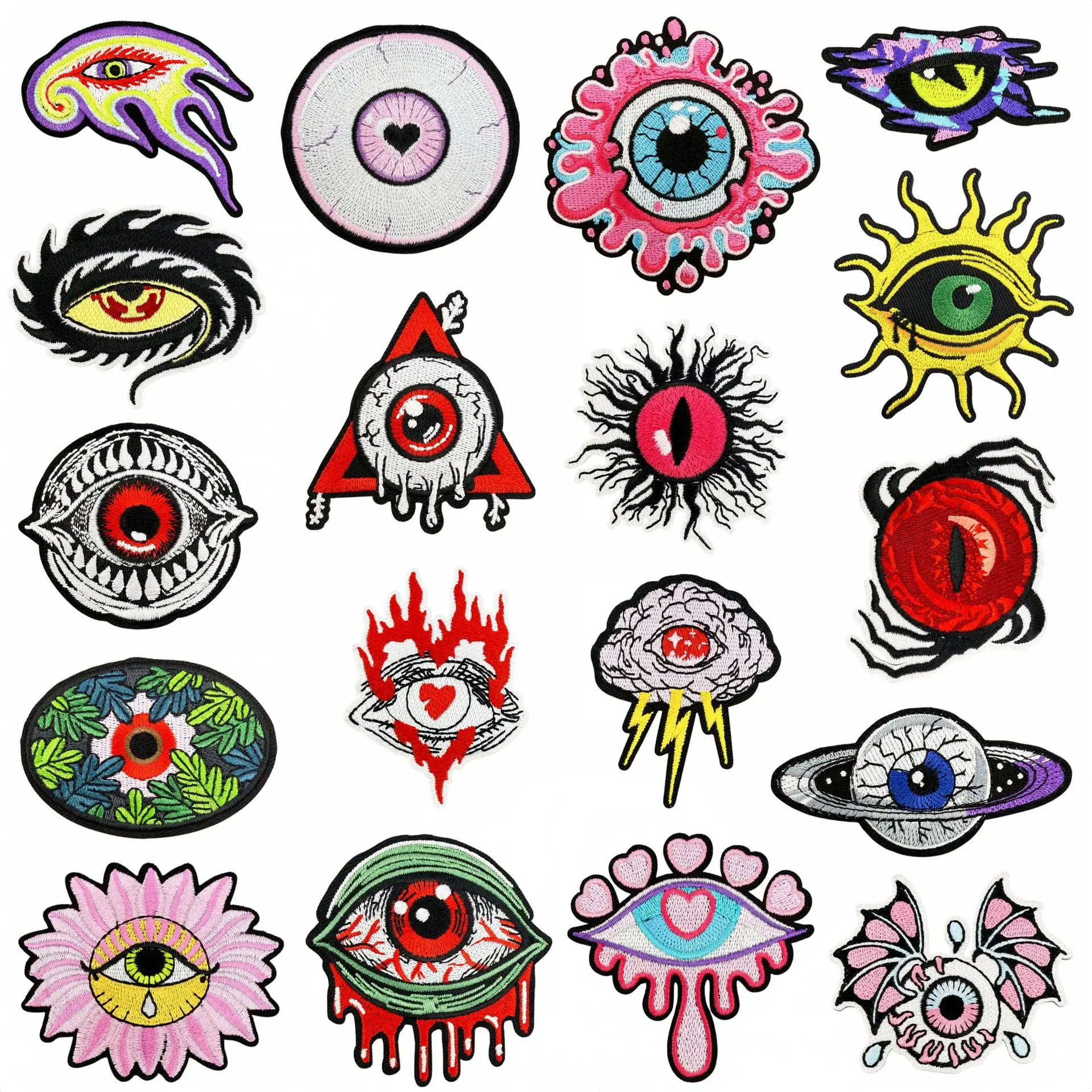 Cartoon Evil Eye Embroidery Patch Devil Eyes Iron On Sew On Applique Badge Clothing Accessories