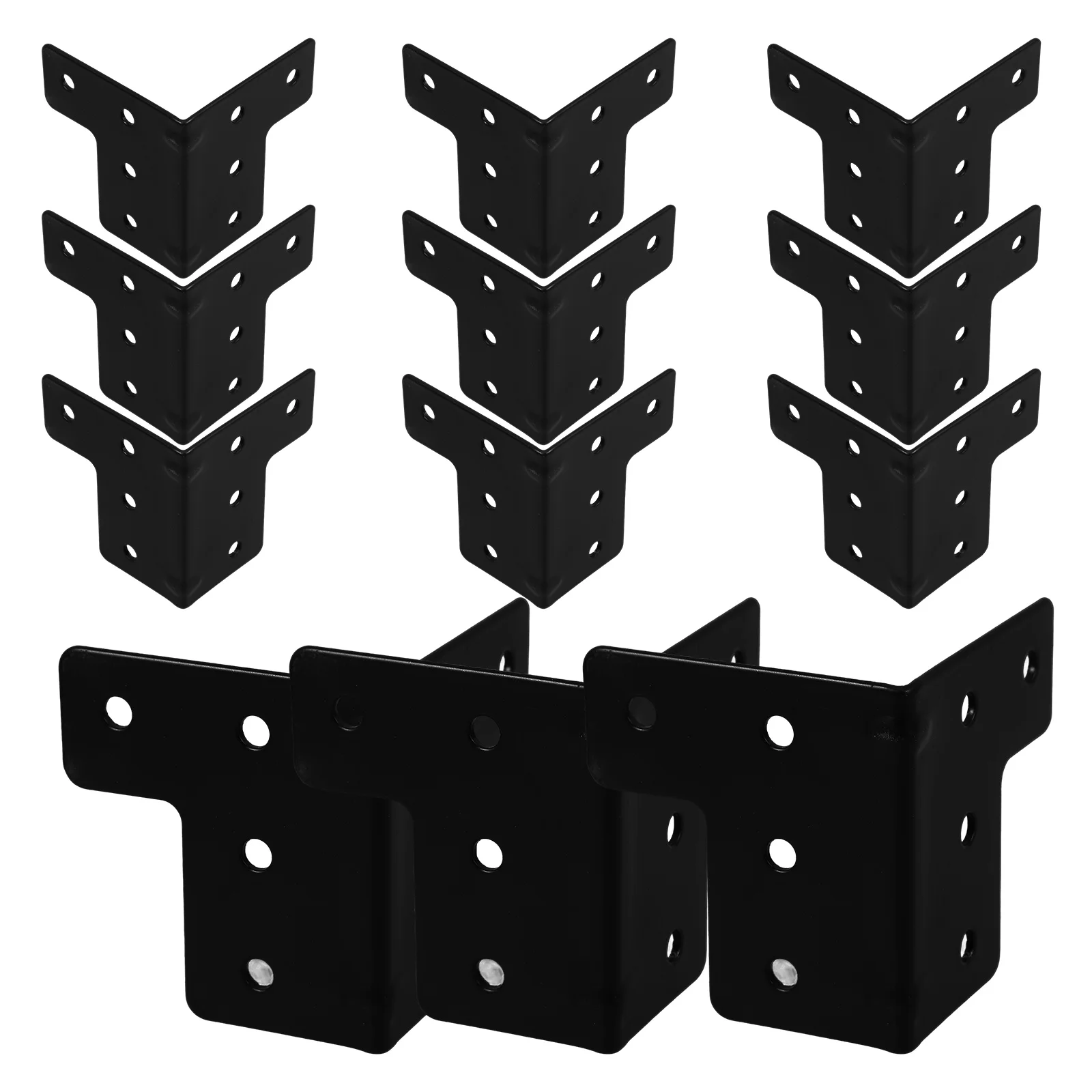 

12pcs Electroplated Corner Brackets Metal Edge Guards For Luggage Furniture Speaker Cabinet T-Shaped Bumpers Iron Angle