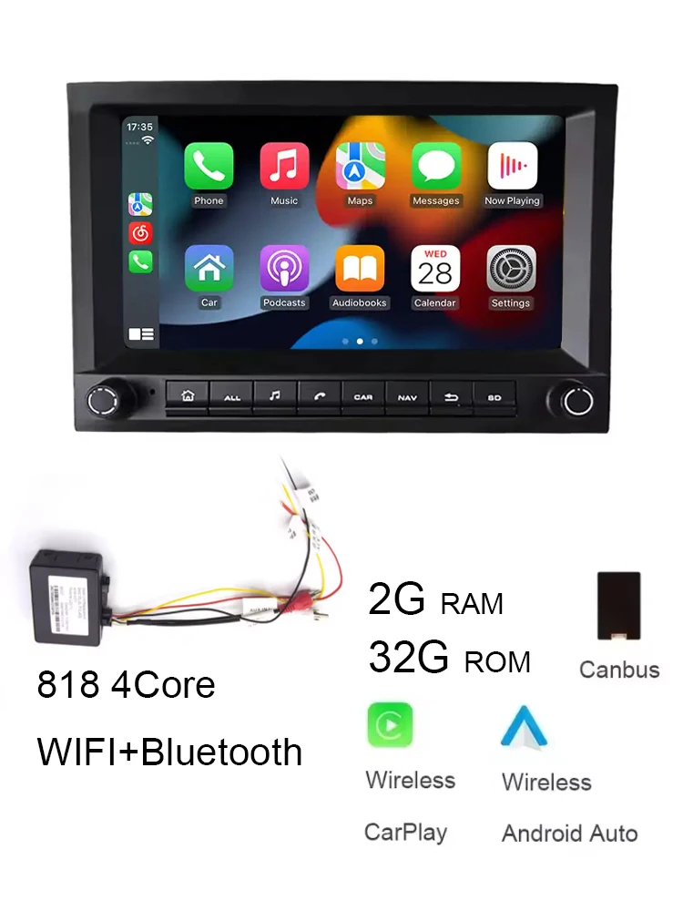 Car radio For Porsche 911 996 986 Carrera Boxster Multimedia Video Players Wireless CarPlay Navigation Bluetooth Screen Radio image 3