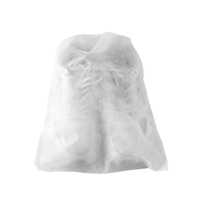 10PCS Non-Woven Travel Portable Drawstring Storage Dustproond Yellow Prooir Drying Bag Shoe Cover