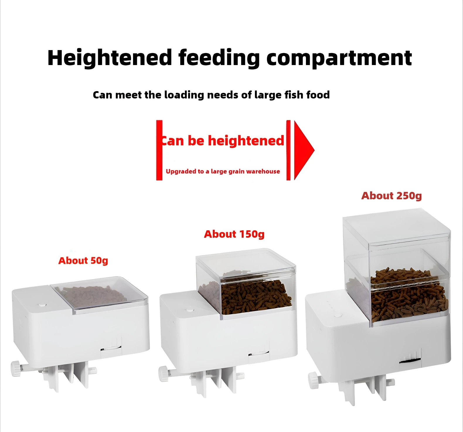 Intelligent 4-speed fish tank feeder for ornamental fish, large capacity turtle food, automatic fish feeder for aquarium