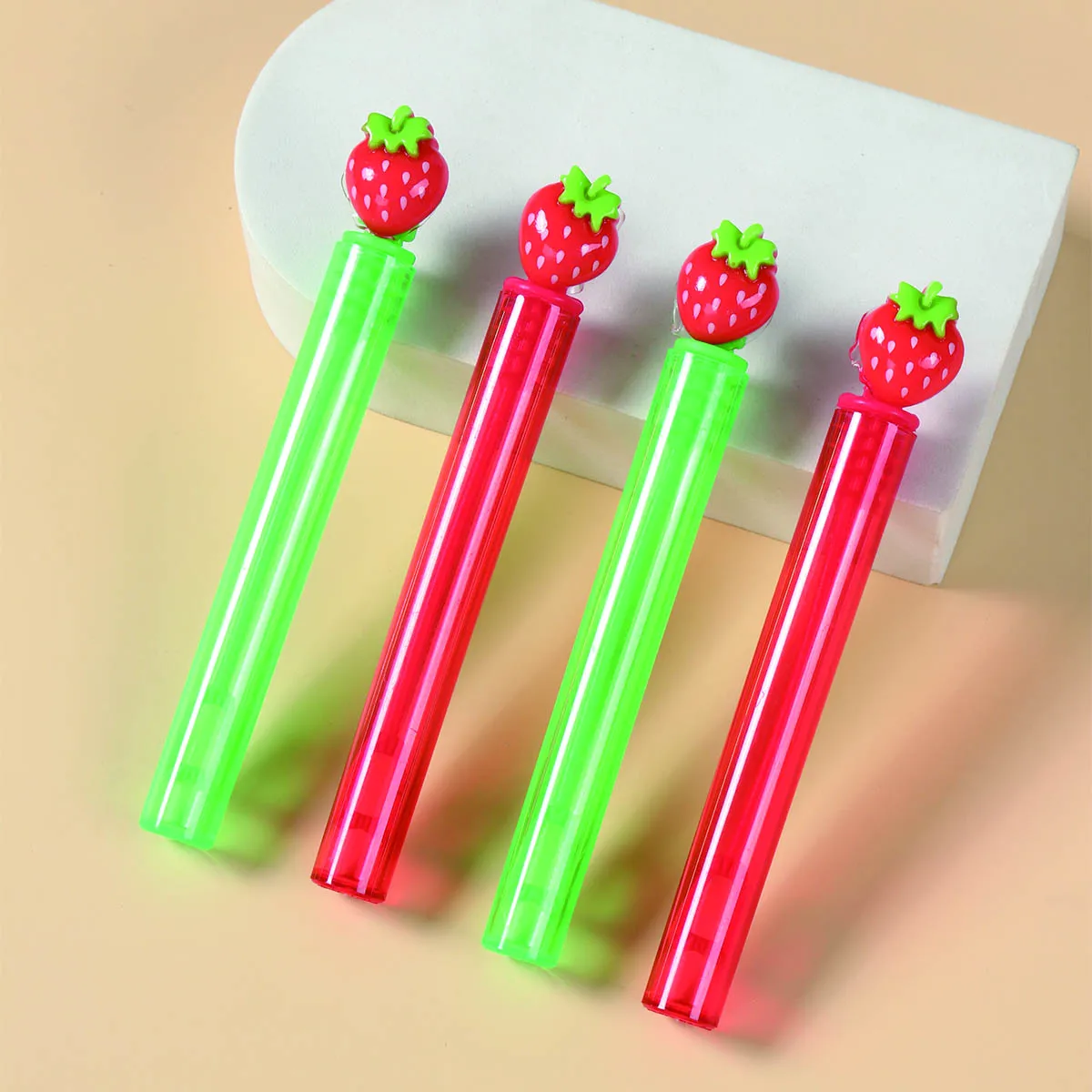 10/20Pcs Strawberry Bubble Tube Strawberry Theme Birthday Party Decoration Kids Strawberry Bubble Wand Girl Baby Shower Supplies