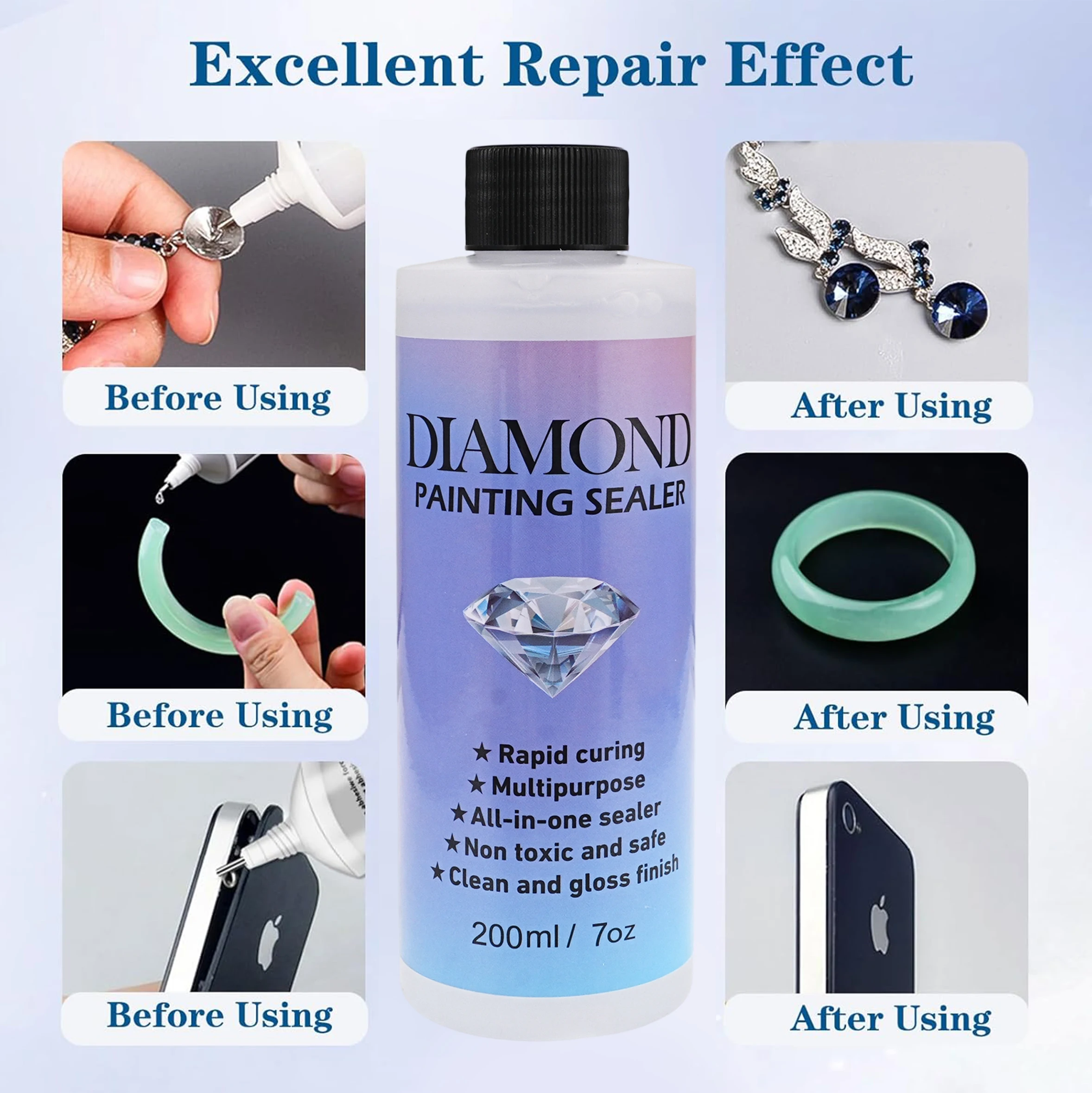 60 ML/120 ML/200 ML Diamant Schilderen Sealer DIY Conserver Puzzel Lijm Diamant Schilderen Accessoires en Gereedschap