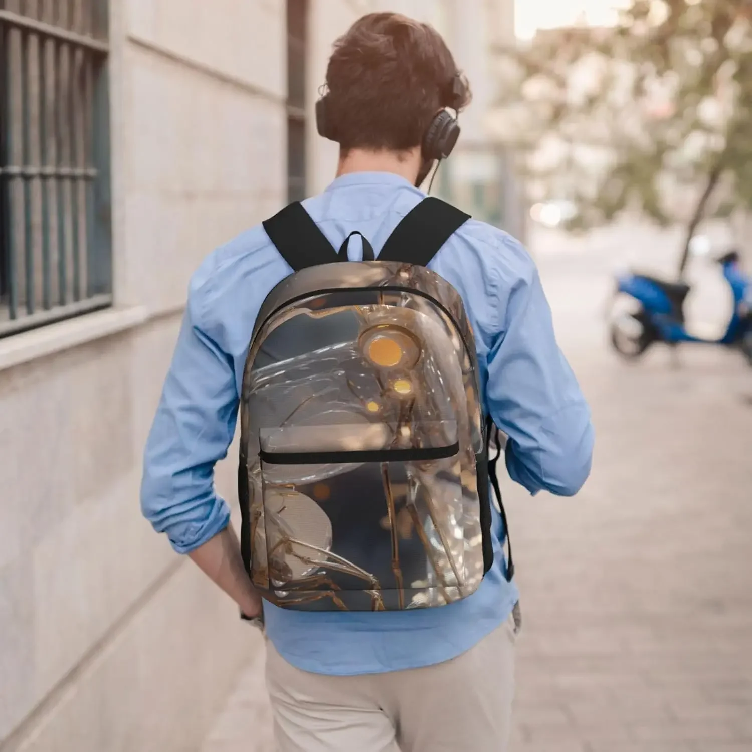 Afbeelding 7: Transparante dieren Laptoprugzak 17-inch modieuze schooltas geschikt voor kantoor, studeerkamer, korte reizen