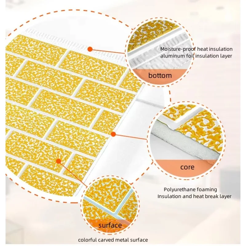 

Architectural Metal Sandwich Panel 3D Brick Pattern Metal Embossed Cladding Panel - Consult before Order