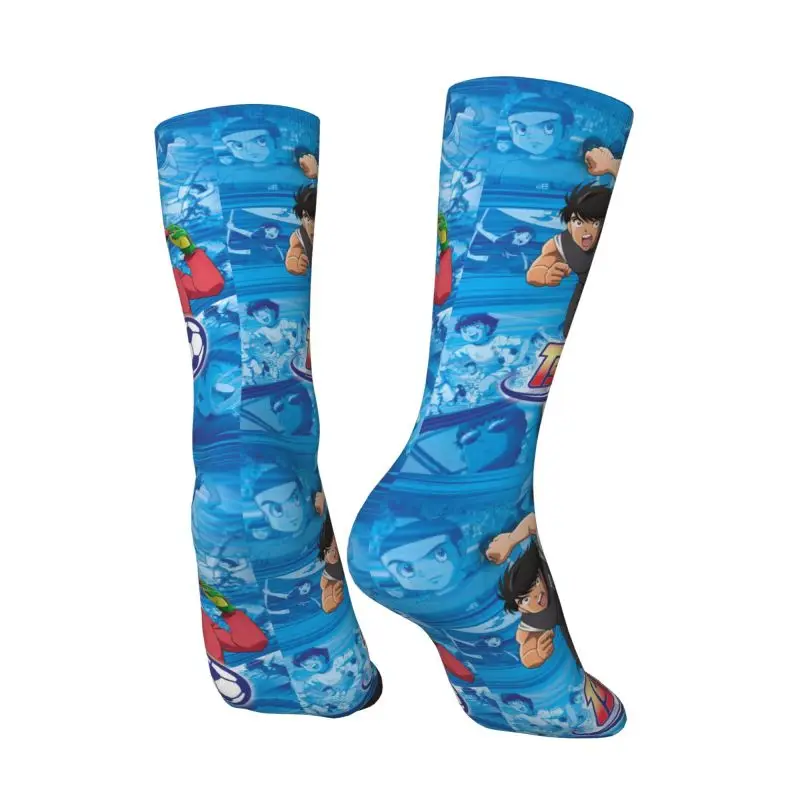 Calcetines deportivos Harajuku para hombre y mujer, medias cálidas con estampado 3D de capitán Tsubasa, Manga de fútbol japonés, baloncesto