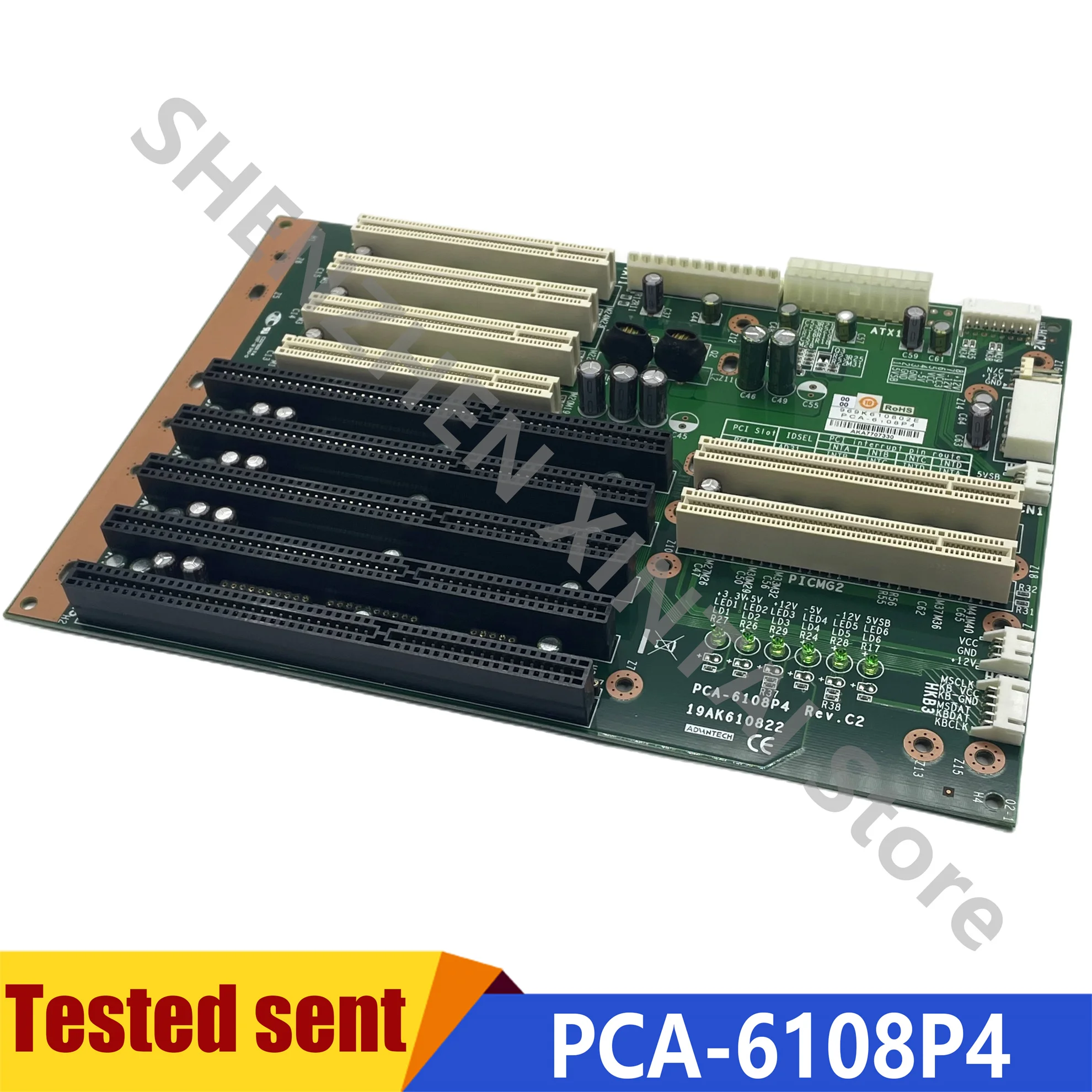 Test Werken Industriële Computer Backplane PCA-6108P4 Rev.C2 Industriële Machine Backplane Industriële Computer Moederbord