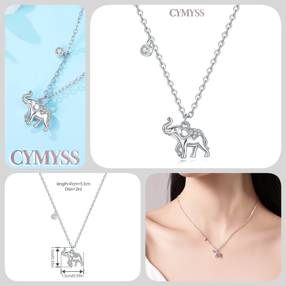 2026 Original 925 Sterling Silber Planeten-Halskette mit Liebesherz und Zirkonia-Einlage, Romantischer Modeschmuck, Partygeschenke für Frauen – Detail 8