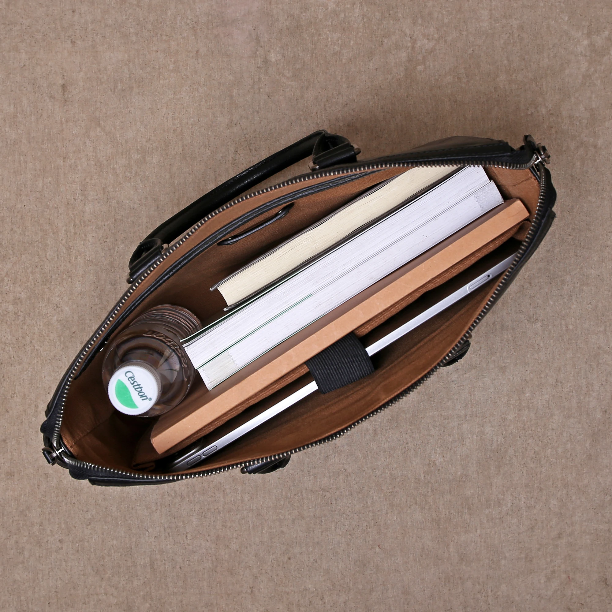 Borsa a mano in pelle di vacchetta di prima qualità, valigetta da lavoro in vera pelle da uomo, borsa per computer, borsa a tracolla a spalla singola per viaggio d'affari