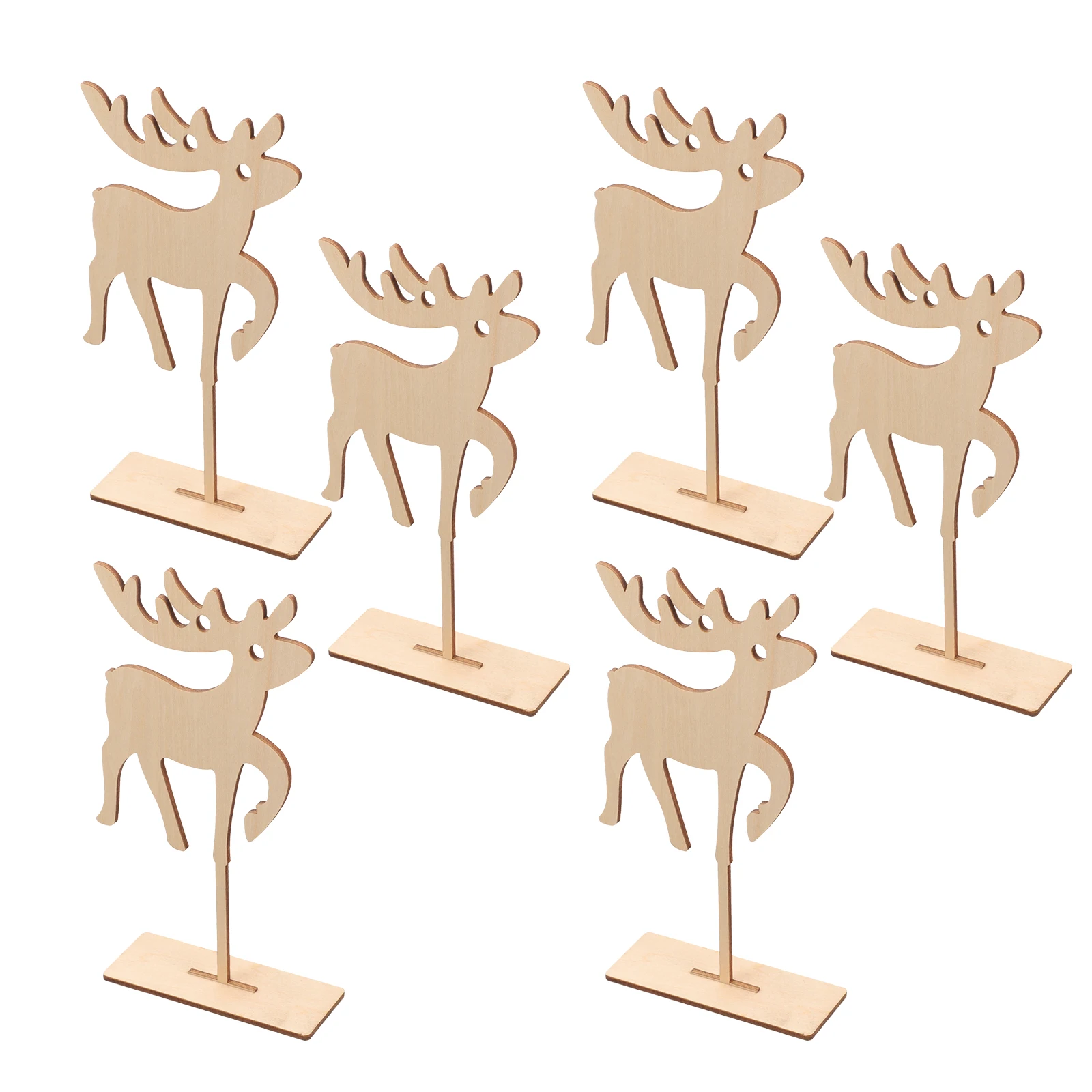 

6 Pcs Wooden Elk Pendant Christmas Hanging nament Durable Xmas Tree Decorations Holiday Theme Party Accessories